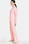 Zivame Cozy Ribbed Viscose Blend Waffle Loungewear Set - Pale Blush — thumbnail 2